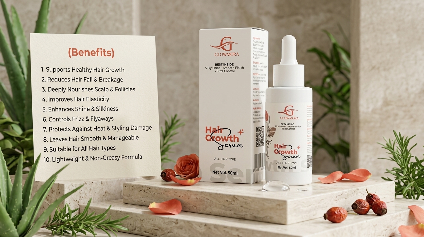 Glowmora Hair Growth Serum for Stronger, Healthier & Fuller Hair – 50ml - Image 1