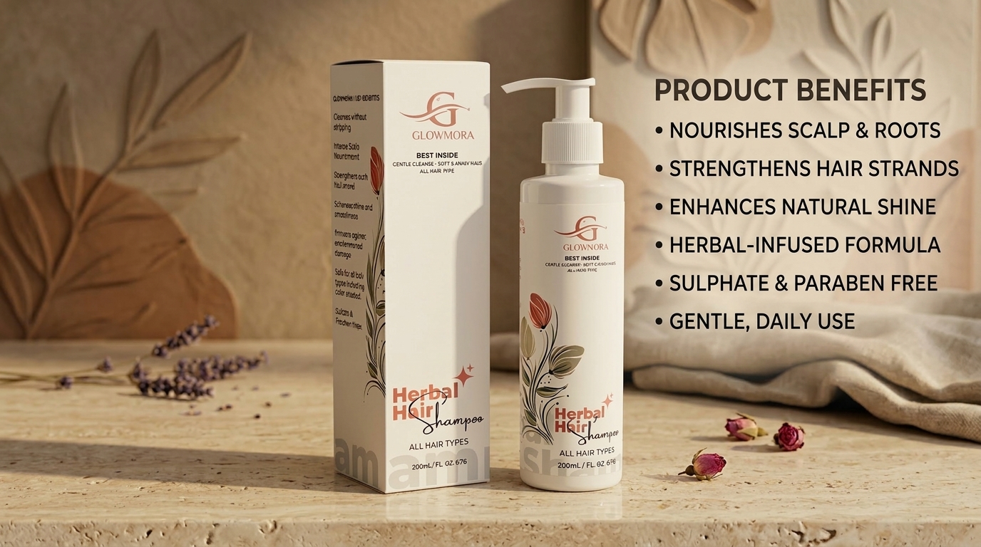 Glowmora Herbal Hair Shampoo for Strong & Healthy Hair – 200ml - Image 1