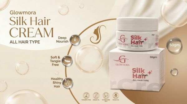 Glowmora Silk Hair Cream for Soft, Smooth & Shiny Hair – 50gm
